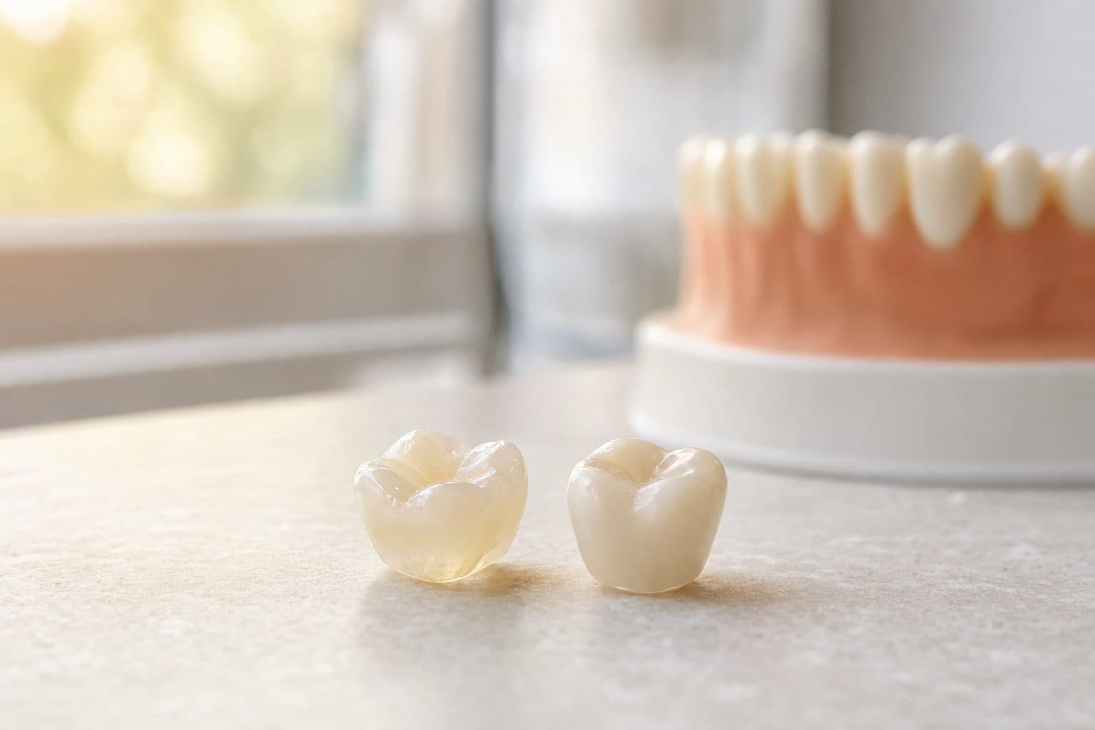 Imagine pentru articolul „Coroane integral ceramice sau coroană ceramică pe zirconiu: care se potrivește dintelui tău?”